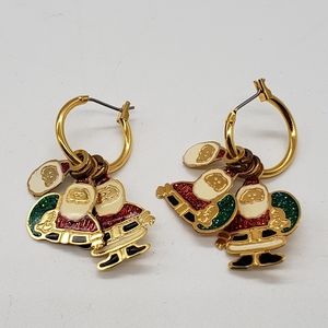 Vintage Santa Charm Pierced earrings